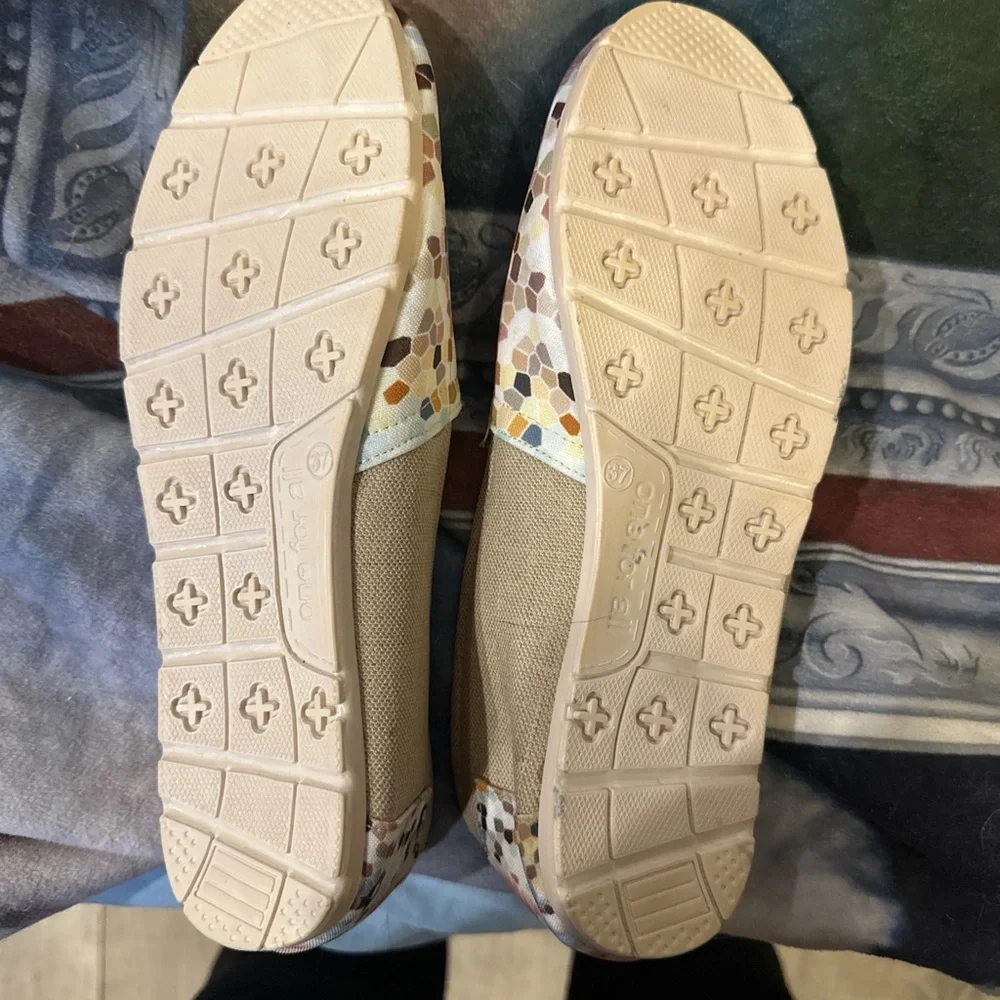 Cat Print Canvas Shoes - Blue and Tan